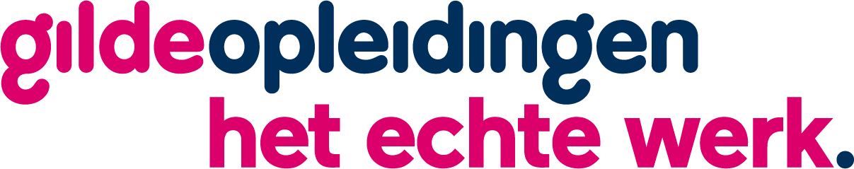 Logo Gilde Opleidingen + Payoff Pink Blue