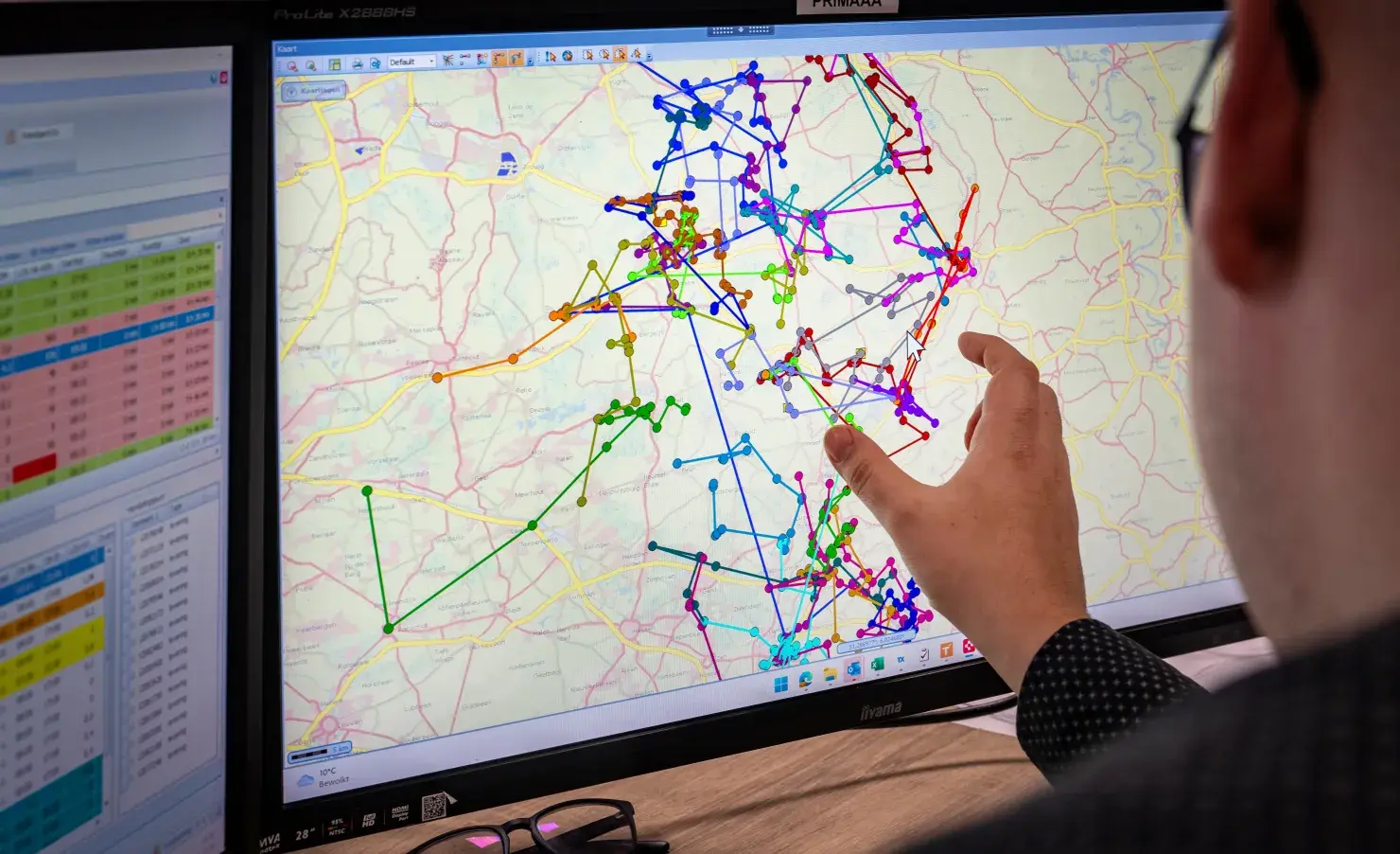 Logistiek leidinggevende route