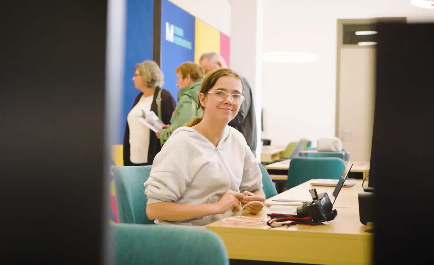 Student aan het werk mediavormgeving