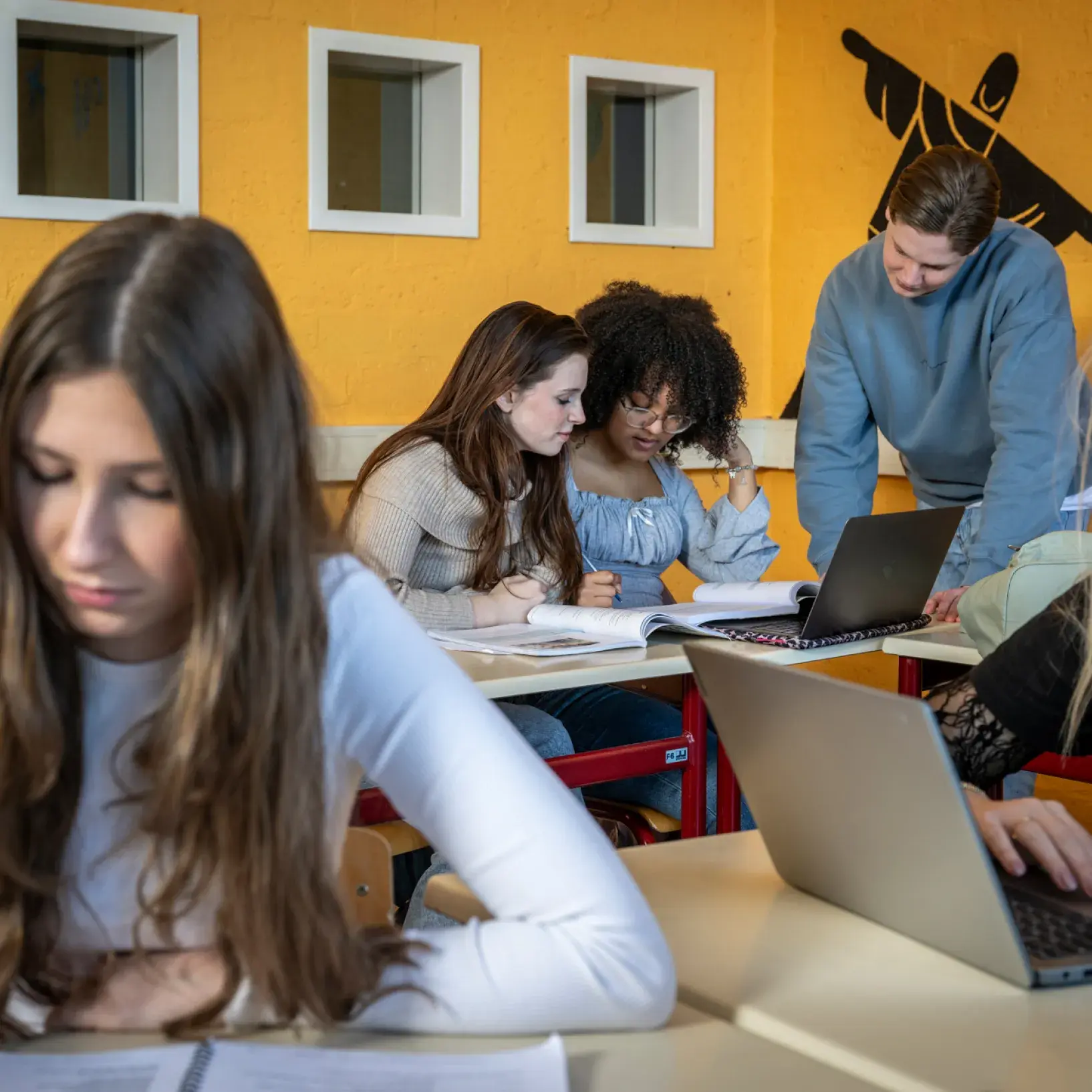 Studenten in klaslokaal